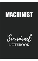 Machinist Survival Notebook: Small Undated Weekly Planner for Work and Personal Everyday Use Habit Tracker Password Logbook Music Review Playlist Diary Journal