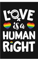 Love Is A Human Right: LGBT Pride Lined Notebook, Journal, Organizer, Diary, Composition Notebook, Gifts for LGBT Community and Supporters
