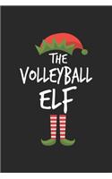 Funny VolleyBall Elf Christmas Notebook Gift: Lined Notebook / Journal Gift, 120 Pages, 6x9, Soft Cover, Matte Finish