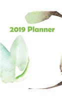 2019 Planner: Weekly Planner Monthly Planner 8x10 120 Pages Notes to Do Lists Watercolor Petals Green