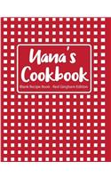 Nana's Cookbook Blank Recipe Book Red Gingham Edition
