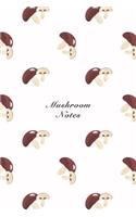 Mushroom Notes: 6"x9" Notebook Watercolor Texture Design Vegetable Food Ingredient Pattern Cover. 108 Blank Lined Pages Matte Softcover Note Book Journal