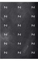 Monogram N Journal Personalized Monogram Pattern Custom Letter N Chalkboard