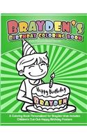 Brayden's Birthday Coloring Book Kids Personalized Books