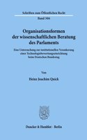 Organisationsformen Der Wissenschaftlichen Beratung Des Parlaments: Eine Untersuchung Zur Institutionellen Verankerung Einer Technologiebewertungseinrichtung Beim Deutschen Bundestag