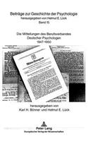 Die Mitteilungen des Berufsverbandes Deutscher Psychologen 1947 bis 1950