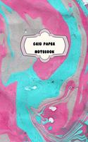 Grid Paper Notebook: Pink and Teal Marble Swirl Theme-Student Graph Book 2 squares per inch-8 x 10"