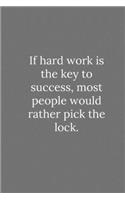 If hard work is the key to success, most people would rather pick the lock.