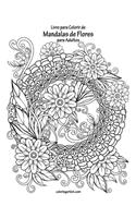 Livro para Colorir de Mandalas de Flores para Adultos