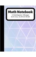 Math Notebook: 1/2 inch Square Graph Paper for Students and Kids, 100 Sheets (Large, 8.5 x 11)(38 Graph Paper Notebooks)