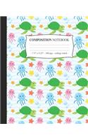 COMPOSITION NOTEBOOK College Ruled: Journal Diary Lined Notepad Sea Turtles Tween Girls Back to School Gift