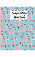 Composition Notebook: Cute Flamingo Gifts Cartoon Cover Wide ruled Composition Book For Girls Boys Kids Teens For Taking notes & Ideas - Perfect Gifts Ideas For Animal & 