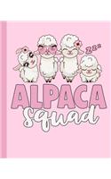Alpaca Squad Notebook: Pink Alpaca Notebook For Girls