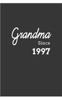 Grandma Since 1997 Notebook: Lined Journal, 120 Pages, 6 x 9, Affordable Gift for Grandmother, Gran Journal Matte Finish