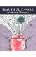 Beautiful Flower Coloring Planner 2019
