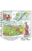 Calendar 2019 France, Way of St. James Path from Geneva to Le-Puy-En-Velay