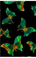 Journal: Bright Green Butterflies: Lined Journal, 120 Pages, 5.5 x 8.5, Bright Image of Butterflies with Black Background Soft Cover, Matte Finish(28 Butterfly Journals)