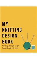 My Knitting Design Book: Knitter's Graph Paper Journal 120 Knitting Design Pages 4:5 ratio: Asymmetric knitting graph paper 8"x10" notebook with purple knitting cover for kn