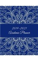 2019-2021 Academic Planner: Blue Color Mandala, 8.5" x 11" Three Year Planner Academic 2019-2021 Calendar NoteBook (36 Months Calendar Planner)