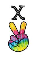 X: Monogrammed Peace Sign Letter X