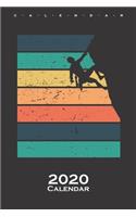 Climbing Retro Background Calendar 2020