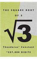 The Square Root of 3 v3 Theodorus' Constant 237,000 Digits