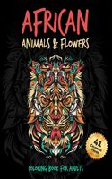 African Animals & Flowers Coloring Book