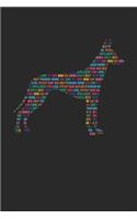 Pharaoh Hound Notebook 'Word Cloud' - Gift for Pharaoh Hound Lovers - Pharaoh Hound Journal