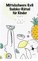 Mittelschwere 6x6 Sudoku-Rätsel für Kinder