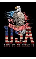 USA love it or leave it: Eagle us flag fourth of July Lined Notebook / Diary / Journal To Write In 6x9 for Independence Day or 4th of July