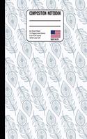 Composition Notebook 4x4 Graph Paper: Trendy Boho Feather Back to School Composition Book for Teachers, Students, Kids and Teens