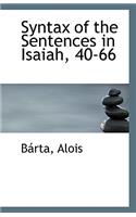 Syntax of the Sentences in Isaiah, 40-66
