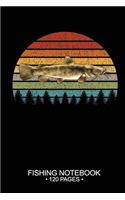 Fishing Notebook 120 Pages: 6"x 9'' Blank Paper Sheets Paperback Log-Book Cool Unique Freshwater Game Fish Saltwater Fly Journal Composition Notes Day Planner Notepad