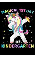 magical 1st day kindergarten: kindergarten unicorn first day of school back to girls Journal/ Notebook Blank Lined Ruled 6x9 120 Pages