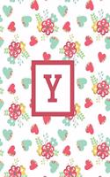 Y: Letter Cute Flowers Monogrammed 2020 Weekly Planner For Women Females Girls - January 2020 - December 2020 (8.5"x11")