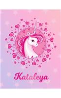 Kataleya: Unicorn Sheet Music Note Manuscript Notebook Paper - Magical Horse Personalized Letter K Initial Custom First Name Cover - Musician Composer Instrum