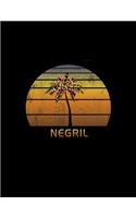 Negril: Christmas Notebook With Retro Jamaican Sunset Holiday Palm Tree Design. Vintage Soft Cover Travel Journal Diary With Lined Wide Ruled Paper.