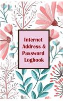 Internet Address & Password Logbook: Flower on White Cover Extra Size (5.5 x 8.5) inches, 110 pages