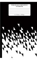 Wide Ruled Composition Notebook 6" x 9". 120 Pages.: 6" x 9". 120 Pages Composition Notebook. Book Cover With Beautiful Black And White Background Background Pattern.