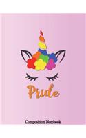 Pride Composition Notebook: Unicorn Corgi Rainbow College Ruled Lined Pages Book 8.5 x 11 inch (100 Pages) for School, Note Taking, Writing Stories, Daily Journaling, Practicin