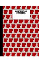 Composition Notebook: Arkansas Composition Book Wide Ruled State Design Lined 100 Page Journal for Primary Elementary School Students