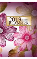 Weekly & Monthly Planner: With Calendar, Gratitude and Doodling Sections(2019 Creative Bloom Organizer Notebooks)