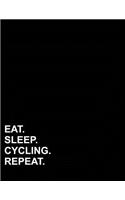 Eat Sleep Cycling Repeat: Graph Paper Notebook: 1/4 Inch Squares, Blank Graphing Paper with Borders