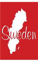 Sweden - Red Lined Notebook with Margins: 101 Pages, Medium Ruled, 6 x 9 Journal, Soft Cover