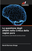 La questione degli affetti nella Critica della ragion pura