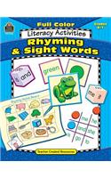 Full-Color Literacy Activities: Rhyming & Sight Words