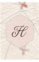 H: Western Wallflower Petal Journal, Monogram Initial Letter H Lined Pages Flower Notebook