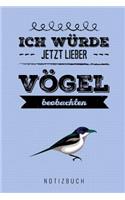 Ich Würde Jetzt Lieber Vögel Beobachten Notizbuch: A5 Notizbuch blanko als Geschenk für Vogelbeobachter - Vogelbeobachtung - Vogelbuch - Gartenvoegel - Notizbuch - Tagebuch für Erwachsene