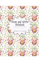 Draw and Write Notebook Primary Ruled 8.5 x 11 in / 21.59 x 27.94 cm: Children's Composition Book, Bear and Bunny Rabbit in Ice Cream Bowl Cover, P859
