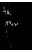 Macie: Personalized Writing Journal for Women - Elegant Black and Gold